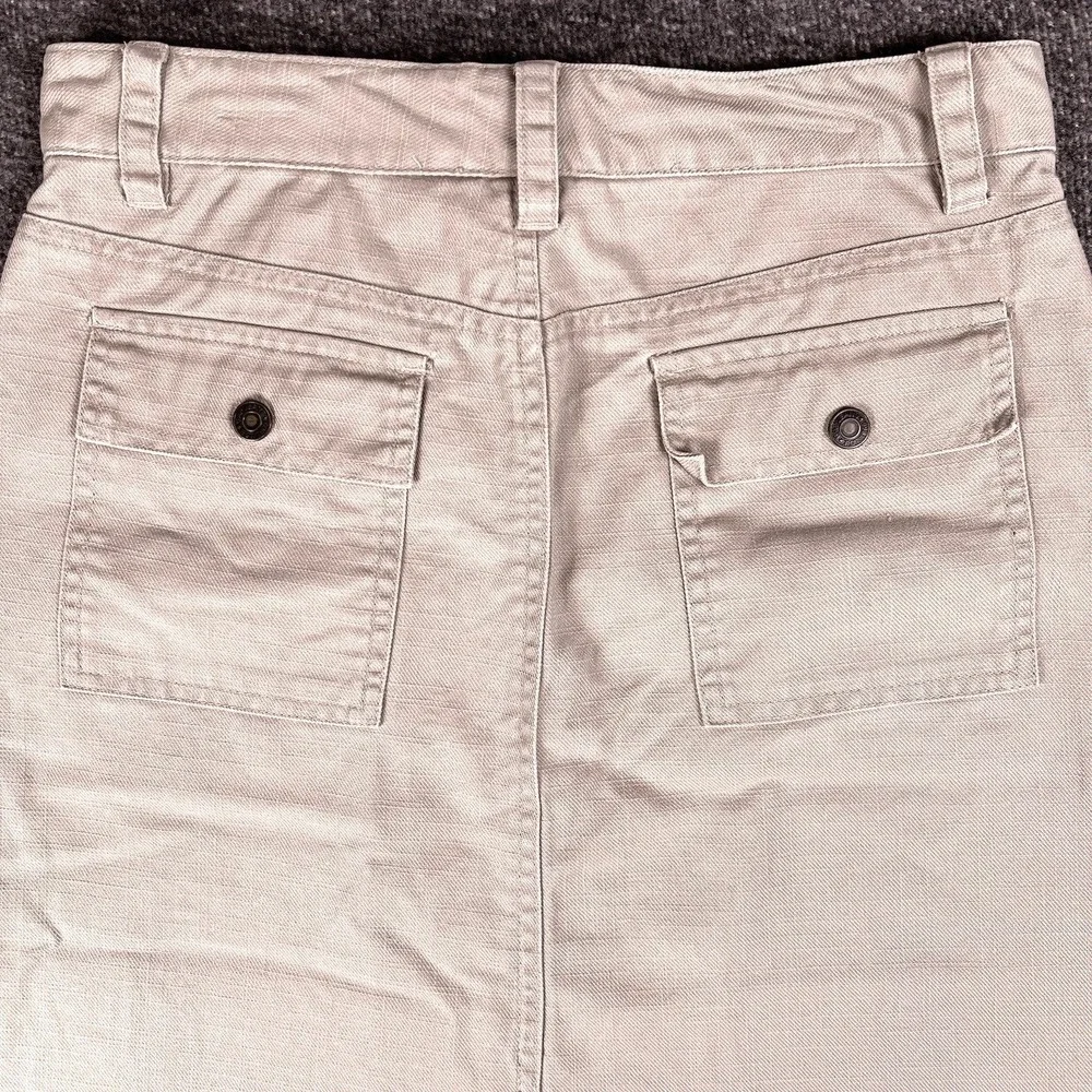 Vintage‎ Y2k GAP Skirts Womens 2 Beige A-Line Khakis Cargo Slitted Denim 28x25.5